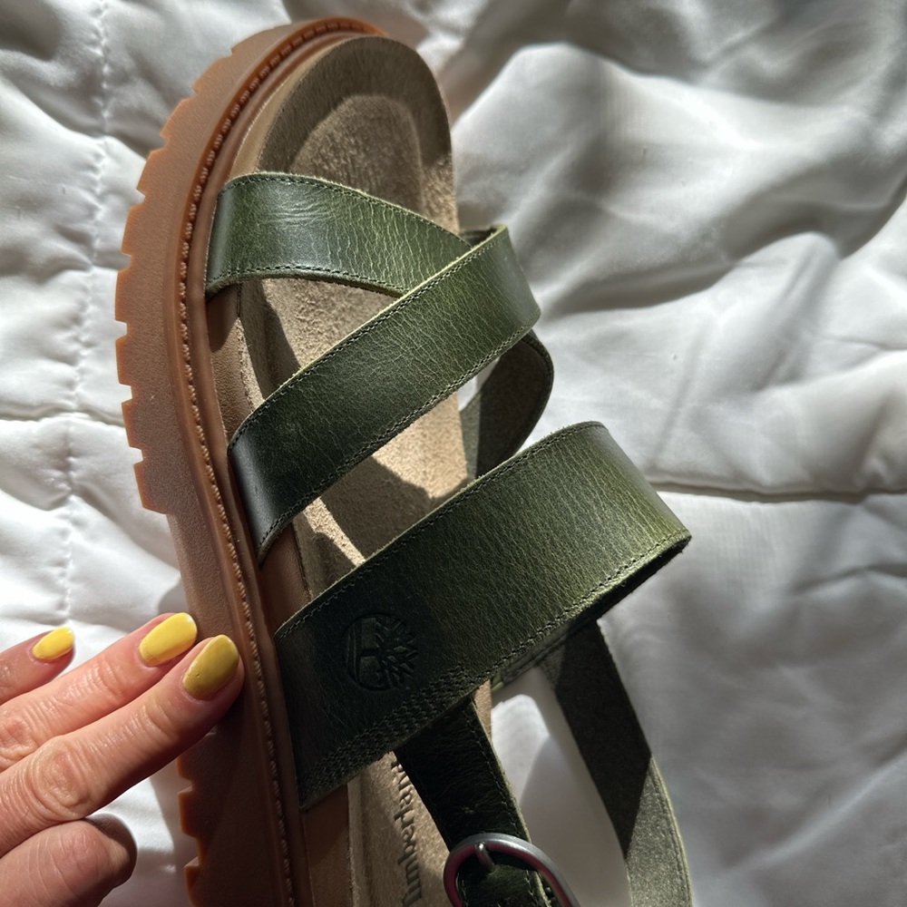 Timberland Clairemont way Women's Dark Green Cross Strap Sandals - Picture 3 of 5